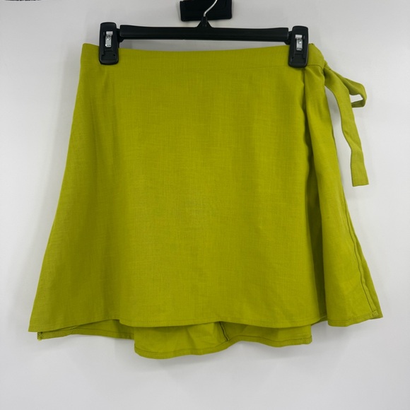 A New Day Lime Green Women's XS Tie Mini a-Line Skirt NWT - Picture 2 of 8
